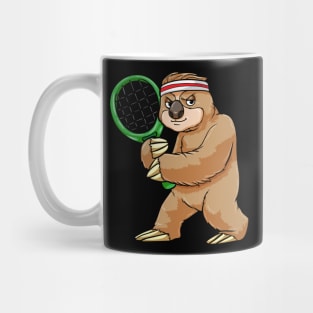 Sloth as Tennis player with Tennis racket Mug